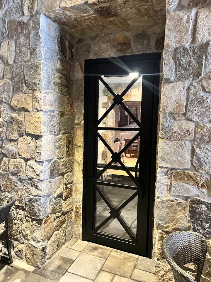 Custom metal doorway in boston restaurant